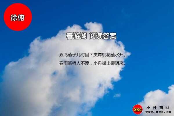 春游湖閱讀答案（徐俯）