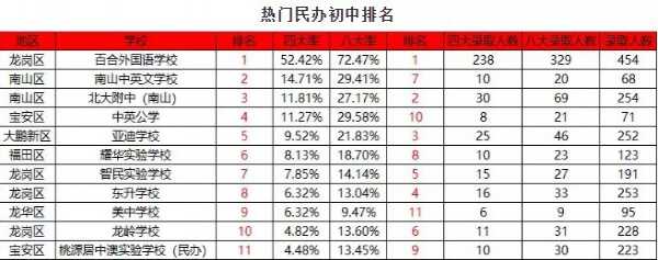 2019年深圳最熱門民辦初中學校排名