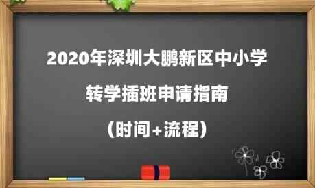 2020年深圳大鵬新區(qū)中小學轉(zhuǎn)學插班申請指南（時間+流程）