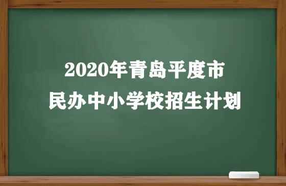 2020年青島平度市民辦中小學(xué)校招生計劃