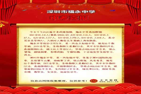 2020年深圳市福永中學(xué)中考成績升學(xué)率(中考喜報(bào))