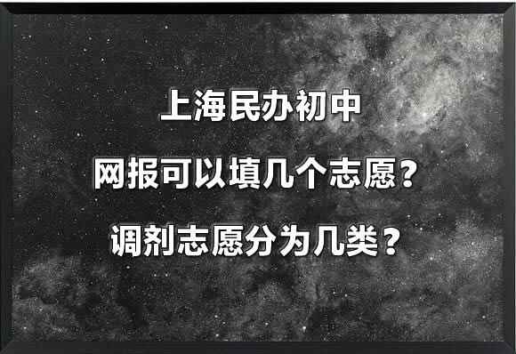 上海民辦初中網(wǎng)報(bào)可以填幾個(gè)志愿？調(diào)劑志愿分為幾類？