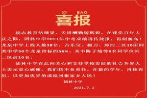 2021年掇刀區(qū)團(tuán)林中學(xué)中考成績(jī)升學(xué)率(中考喜報(bào))