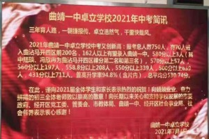 2021年曲靖一中卓立學(xué)校中考成績(jī)升學(xué)率(中考喜報(bào))