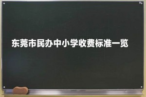 2021-2022年東莞市民辦中小學(xué)收費(fèi)標(biāo)準(zhǔn)一覽(學(xué)費(fèi))