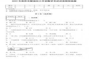 2022年焦作市解放區(qū)小升初數(shù)學考試試卷模擬真題及答案(人教版)
