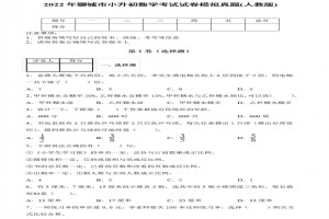 2022年聊城市小升初數(shù)學(xué)考試試卷模擬真題及答案(人教版)