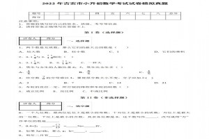 2022年吉安市小升初數(shù)學考試試卷模擬真題及答案