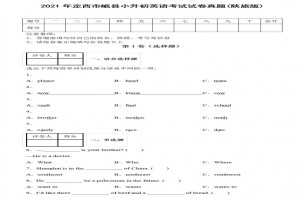 2021年定西市岷縣小升初英語考試試卷真題及答案(陜旅版)