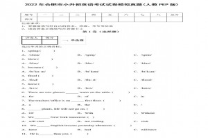 2022年合肥市小升初英語(yǔ)考試試卷模擬真題及答案(人教PEP版)