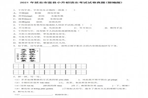 2021年延安市富縣小升初語文考試試卷真題及答案(部編版)