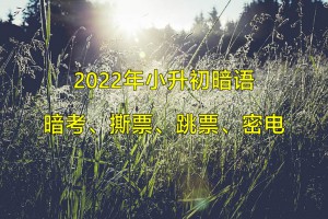 2022年小升初暗語：暗考、撕票、跳票、密電