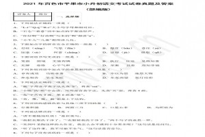2021年百色市平果市小升初語(yǔ)文考試試卷真題及答案 (部編版)