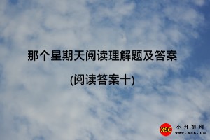 那個(gè)星期天閱讀理解題及答案(閱讀答案十)