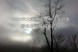 2022年大連市民辦中小學(xué)招生報(bào)名時(shí)間及報(bào)名流程