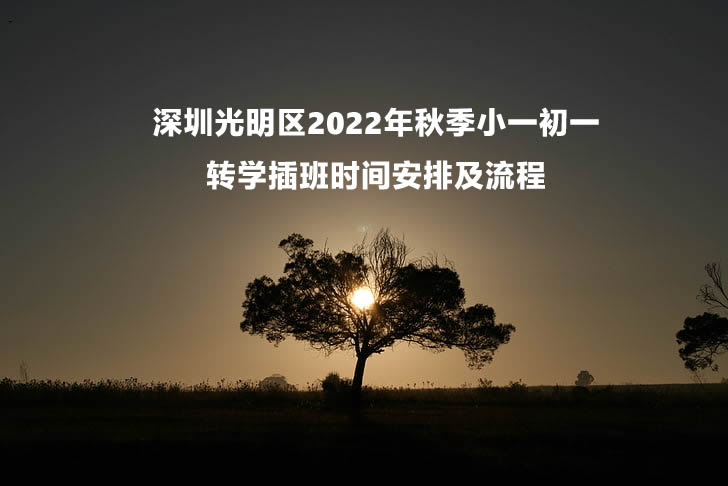 深圳光明區(qū)2022年秋季小一初一轉學插班時間安排及流程.jpg