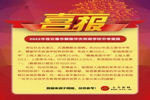 2022年連云港市贛榆華杰雙語學(xué)校中考成績升學(xué)率(中考喜報)