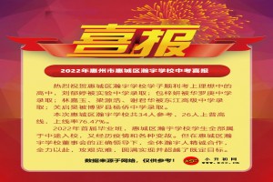 2022年惠州市惠城區(qū)瀚宇學(xué)校中考成績升學(xué)率(中考喜報)