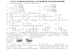 2022年重慶市忠縣小升初數(shù)學(xué)考試試卷真題及答案（人教版）
