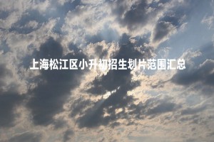 2022-2023年上海松江區(qū)小升初招生劃片范圍匯總