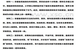 赤壁魚糕閱讀理解題及答案(閱讀答案)