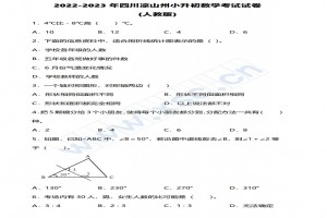 2022-2023年四川涼山州小升初數(shù)學(xué)考試試卷真題及答案(人教版)