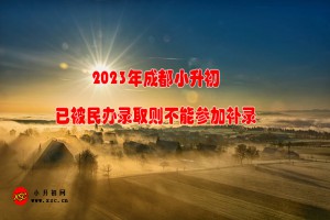 2023年成都小升初已被民辦錄取則不能參加補(bǔ)錄