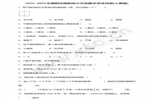 2022-2023年邵陽市邵陽縣小升初數(shù)學(xué)考試試卷真題及答案(人教版)