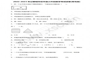 2022-2023年遼聊城市茌平縣小升初數(shù)學(xué)考試試卷真題及答案(青島版)