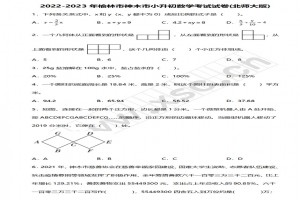 2022-2023年榆林市神木市小升初數(shù)學(xué)考試試卷真題及答案(北師大版)