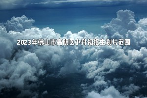 2023年佛山市高明區(qū)小升初招生劃片范圍(學(xué)區(qū)范圍)一覽