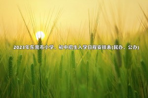 2023年?yáng)|莞市小學(xué)、初中招生入學(xué)日程安排表(民辦、公辦)