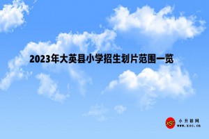 2023年大英縣小學(xué)招生劃片范圍一覽