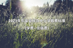 2023年東安縣民辦中小學收費標準(學費+住宿費)一覽