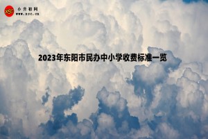 2023年東陽市民辦中小學(xué)收費標準一覽