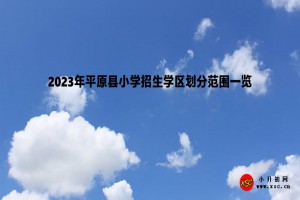 2023年平原縣小學(xué)招生學(xué)區(qū)劃分范圍一覽