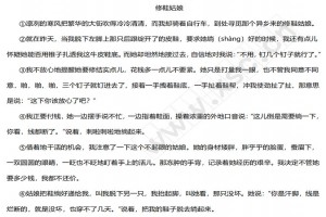 修鞋姑娘閱讀理解題及答案(閱讀答案)