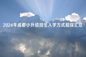 2024年成都小升初招生入學(xué)方式初探匯總