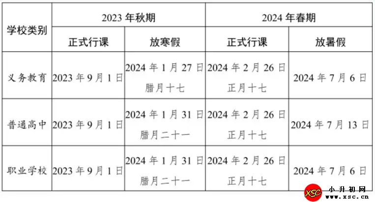 2024年宜賓市中小學開學放假時間安排(校歷)