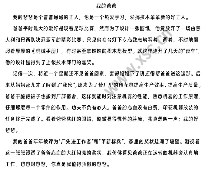 我的爸爸閱讀理解題及答案(閱讀答案)