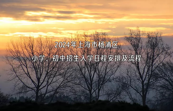 2024年上海市楊浦區(qū)小學、初中招生入學日程安排及流程