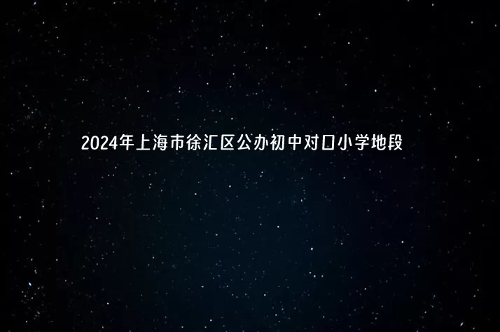 2024年上海市徐匯區(qū)公辦初中對口小學(xué)地段(學(xué)區(qū)劃分范圍)