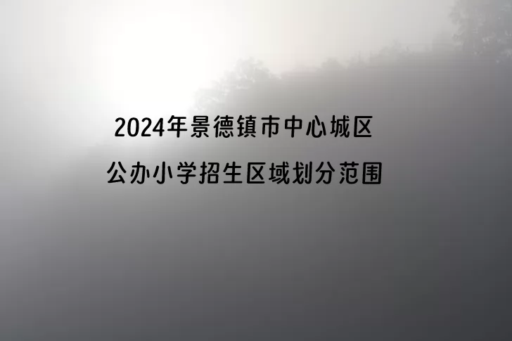 2024年景德鎮(zhèn)市中心城區(qū)公辦小學(xué)招生區(qū)域劃分范圍一覽