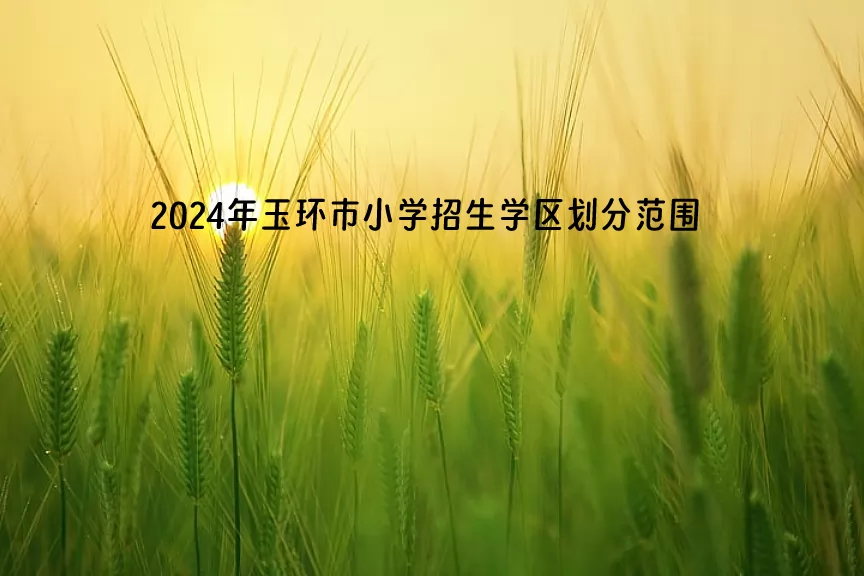 2024年玉環(huán)市小學(xué)招生學(xué)區(qū)劃分范圍一覽