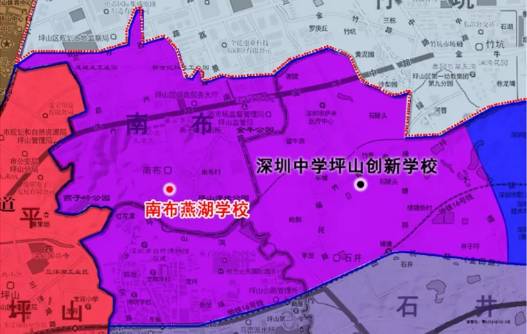 2024年深圳市坪山區(qū)南布燕湖學(xué)校招生學(xué)區(qū)劃分范圍(含示意圖)