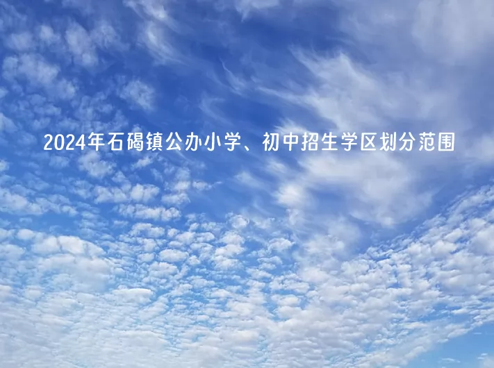 2024年東莞市石碣鎮(zhèn)公辦小學(xué)、初中招生學(xué)區(qū)劃分范圍一覽