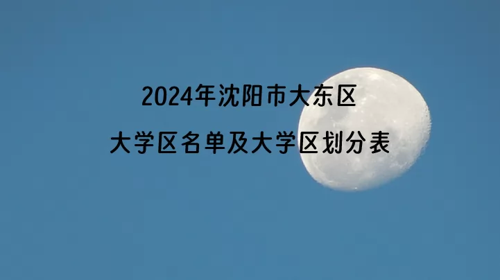 2024年沈陽市大東區(qū)大學區(qū)名單及大學區(qū)劃分表一覽