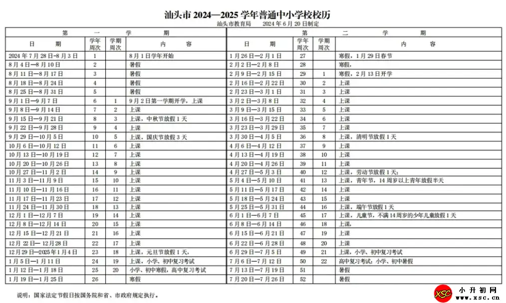 2025年汕頭市中小學(xué)開學(xué)放假時(shí)間安排(校歷)