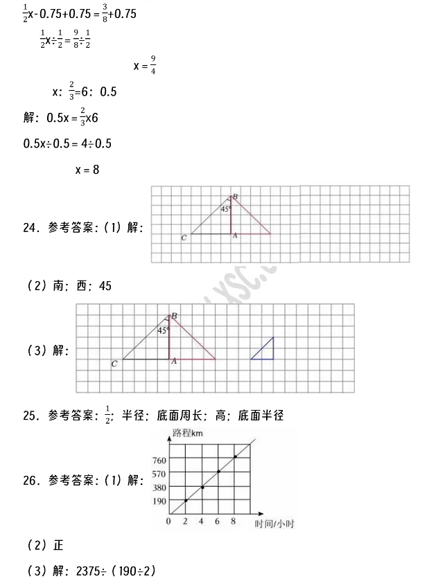 2024-2025年昆明市官渡區(qū)小升初數(shù)學(xué)考試試卷真題答案3