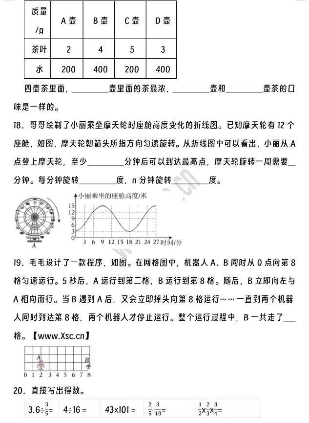 2024-2025年廊坊三河市小升初數學考試試卷5